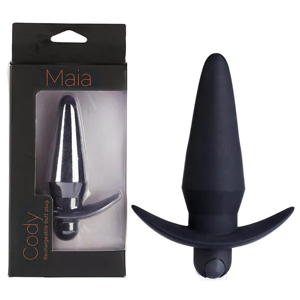 Anal Maia Toys Maia Cody Black 124 cm USB Rechargeable Butt Plug