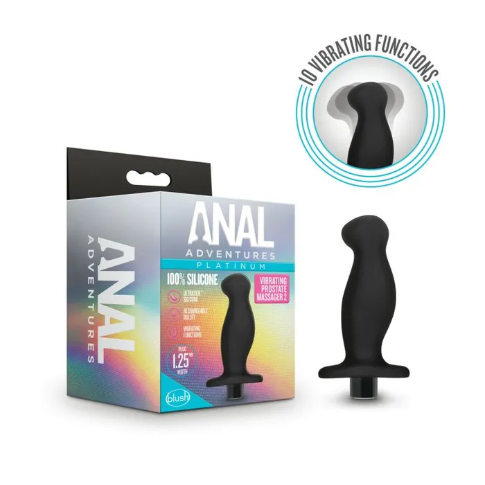 Blush Novelties Anal Anal Adventures Platinum Silicone Prostate Massager 02 Black