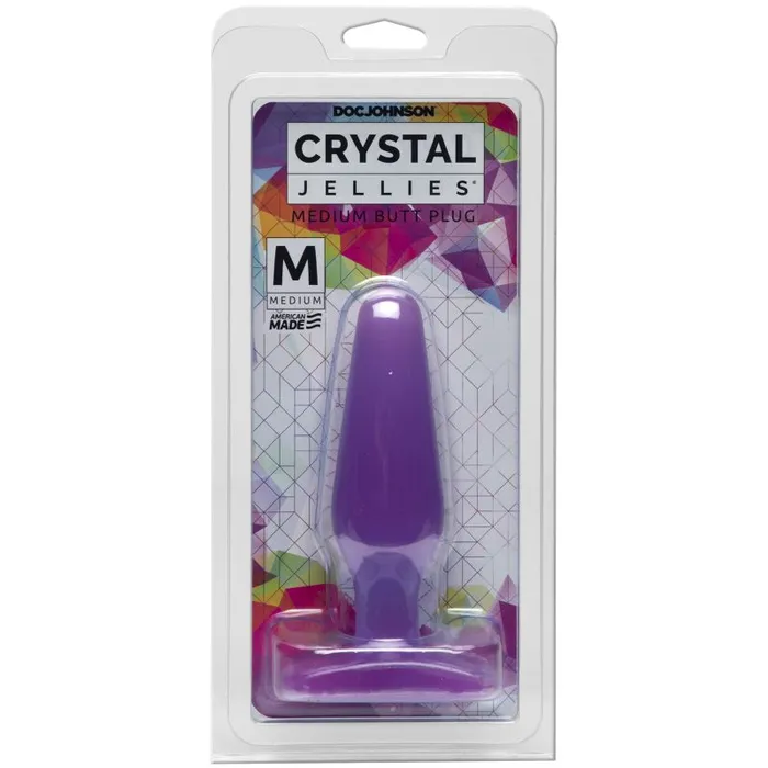 Doc Johnson Crystal Jellies Medium Butt Plug Purple Anal