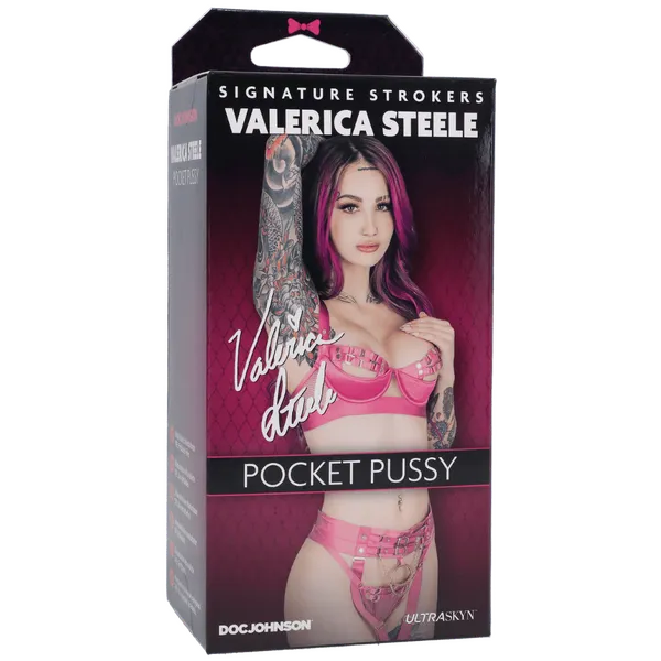 Doc Johnson Male Sex Toys Signature Strokers Valerica Steele ULTRASKYN Pocket Pussy Flesh