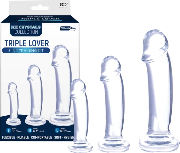 Excellent Power Anal Triple Lover 3 In 1 Training Kit clear