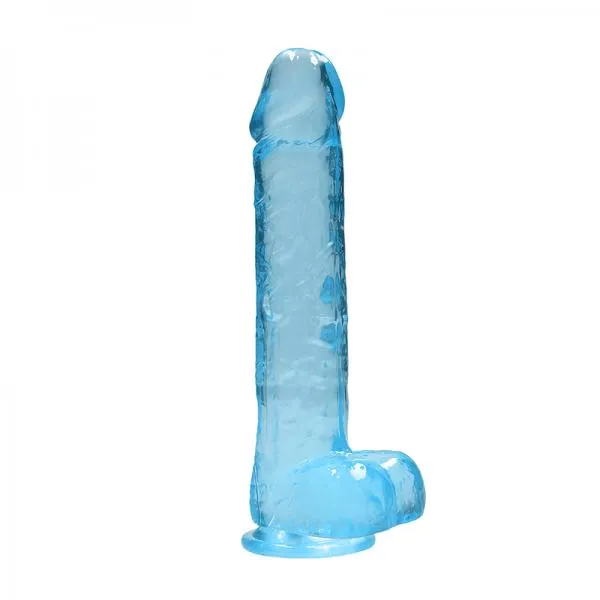 Female Sex Toys Realrock Crystal Clear Realistic Dildo With Balls 10 In Blue Shots America LLC