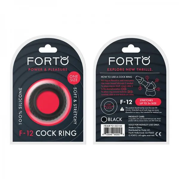 Forto Female Sex Toys Forto F 12 35 Mm 100 Liquid Silicone C Ring Black