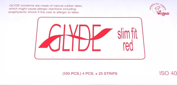 Glyde Condom Slim Fit BLK 49mm Bulk 100s Glyde Anal