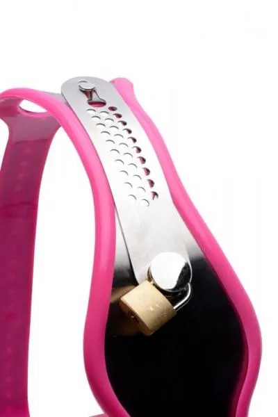 Male Sex Toys Master Series Pink Stainless Steel Adjustable Female Chastity Belt Male Sex Toys Master Series Pink Stainless Steel Adjustable Female Chastity Belt
