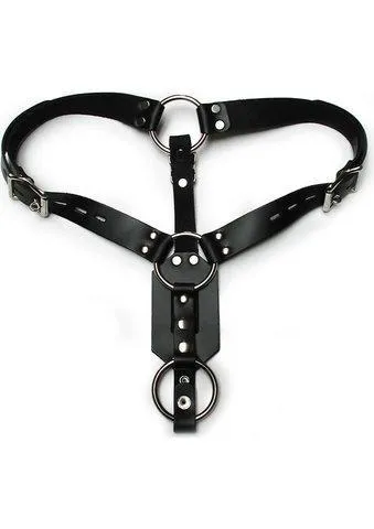 Male Sex Toys Stockroom Anal Plug Harness With Cock Ring Black