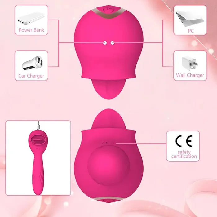 OOTYEMO Vibrators Multi Frequency Lick Silicone Vibrator