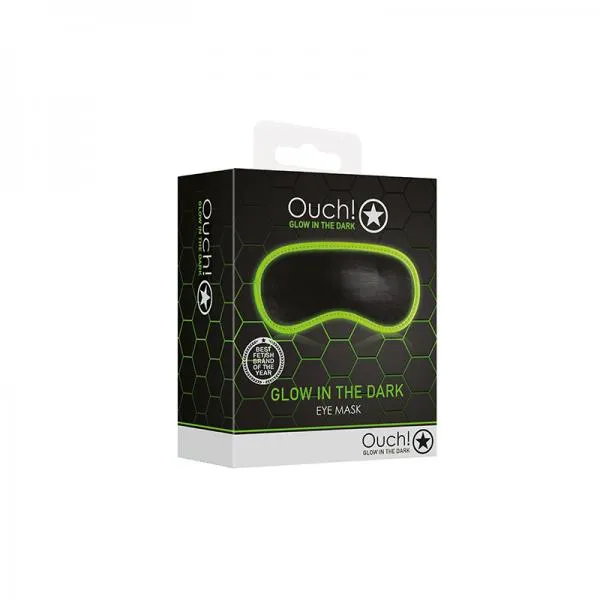 Ouch Glow Eye Mask Glow In The Dark Green Glo Female Sex Toys