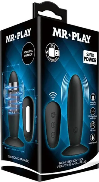 Pretty Love Anal Remote Control Vibrating Anal Plug Black