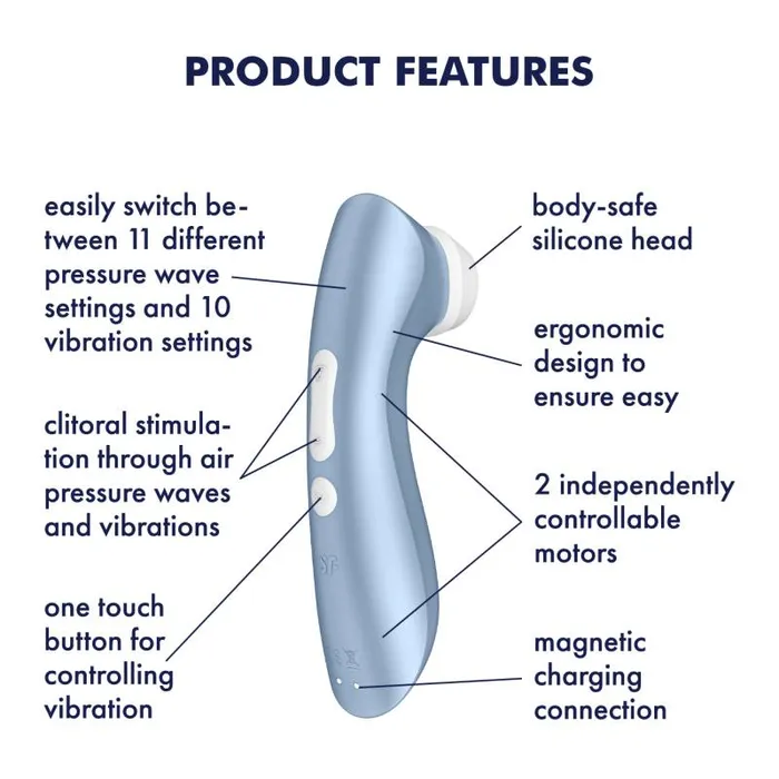 Pro 2 Air Pulse Stimulator Plus Vibration Blue Satisfyer Vibrators