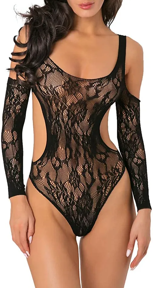 Rene Rofe Sexy Set The Mood Bodysuit Black Anal