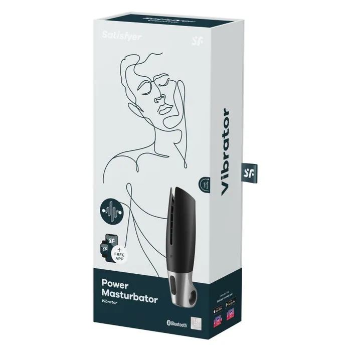 Satisfyer Male Sex Toys Connect App Power Masturbator BlackSilver