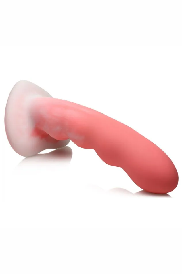 Sd Dildos Wavy Silicone Pink and White Dildo
