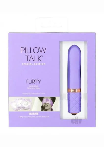 Seductucom Female Sex Toys Pillow Talk Special Edition Flirty Mini Massager With Swarovski Crystal Purple