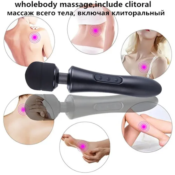 sextoypremium Female Sex Toys 20 MODES POWERFUL MAGIC VIBRATOR WAND SILICONE ADULT SEX TOYS FOR WOMAN MAGIC MASSAGER WAND CLITORIS STIMULATOR SEX SHOP