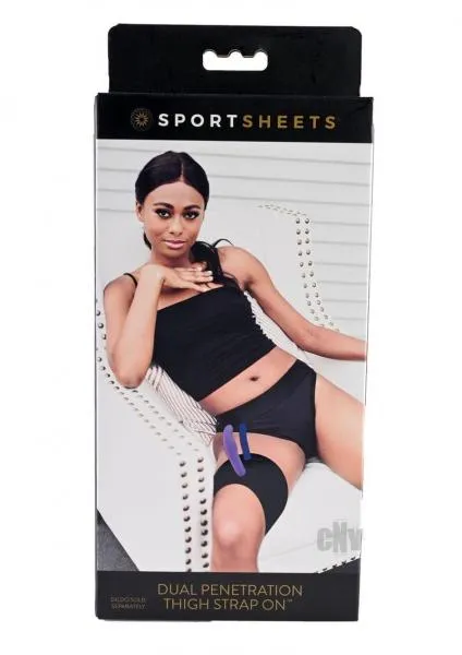 Sportsheets Female Sex Toys Dual Penetration Thigh Strap On Black