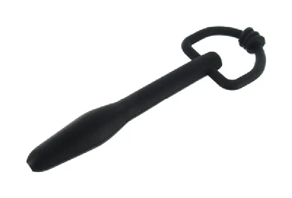 The Master Series The Hallows CumThru DRing Penis Plug Black XR Brands Anal