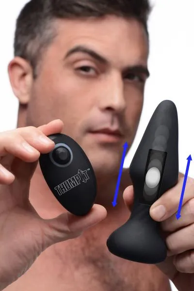 Thump It Male Sex Toys 7x Slim Thumping Silicone Anal Plug