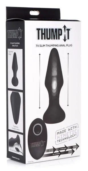 Thump It Male Sex Toys 7x Slim Thumping Silicone Anal Plug
