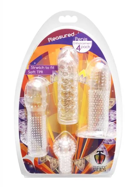 Trinity Vibes Male Sex Toys Pleasured Penis Enhancement Sleeve 4 Pack Trinity Vibes Male Sex Toys Pleasured Penis Enhancement Sleeve 4 Pack