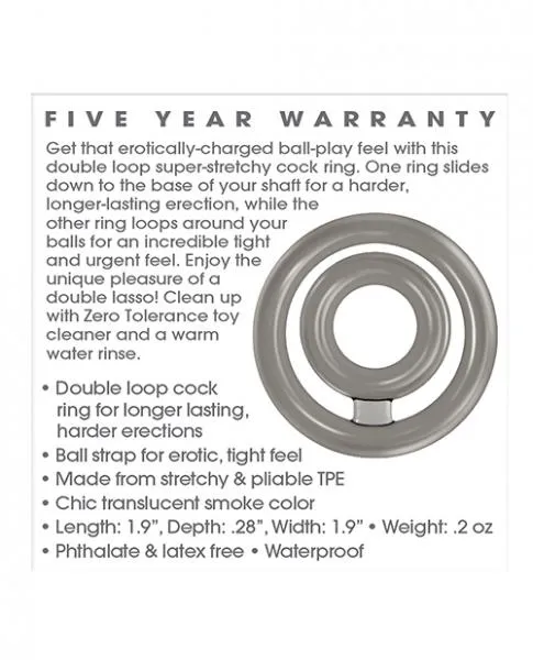 Zero Tolerance Male Sex Toys Bullseye Cock Ring Double Ring Smoke
