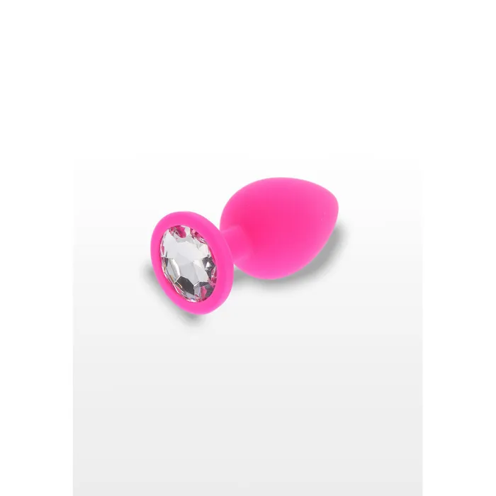 Anal ToyJoy Silicone Butt Plug Clear Crystal Diamond Booty Jewel Pink