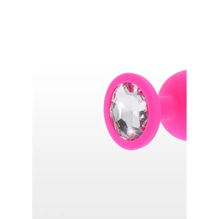 Anal ToyJoy Silicone Butt Plug Clear Crystal Diamond Booty Jewel Pink