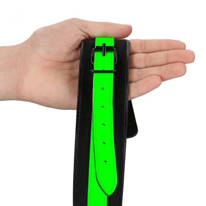 Glow In The Dark Fluorescent Leather Wrist Restraints Ouch Shots Toys Female Sex Toys
