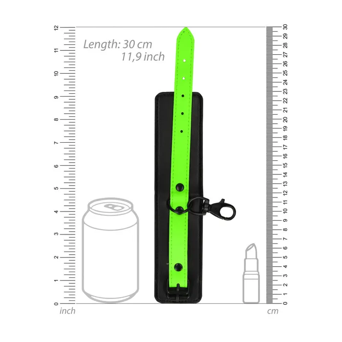 Glow In The Dark Fluorescent Leather Wrist Restraints Ouch Shots Toys Female Sex Toys