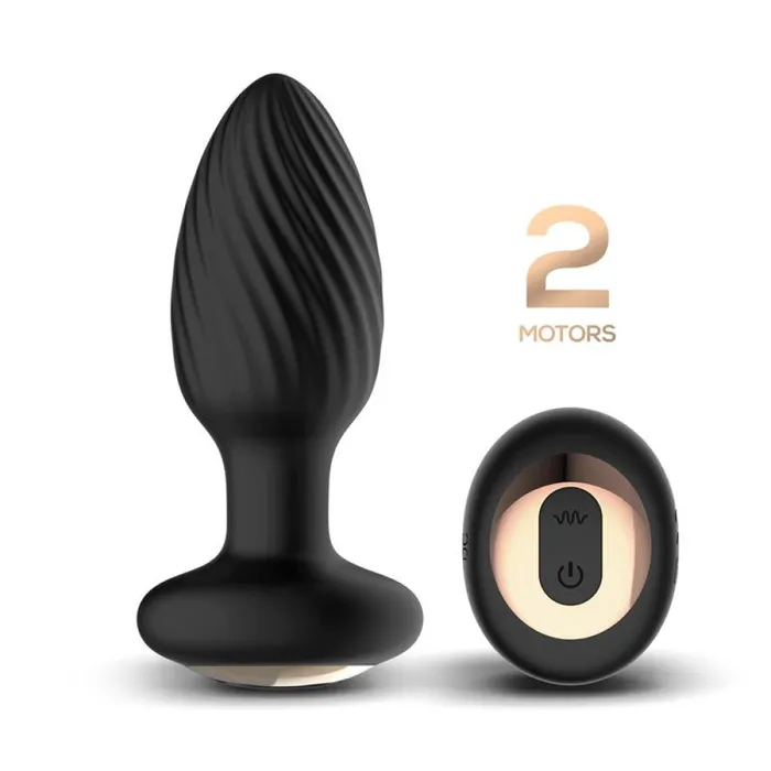 Intoyou Male Sex Toys Rotating and vibrating Butt Plug with remote Drago