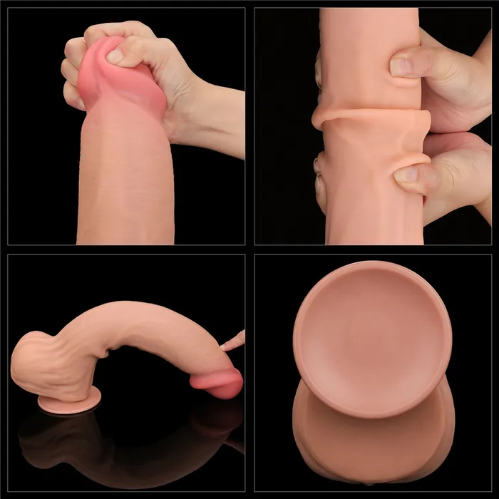 Love Toy Dildos Large Realistic Double Layer SlidingSkin Dong 14