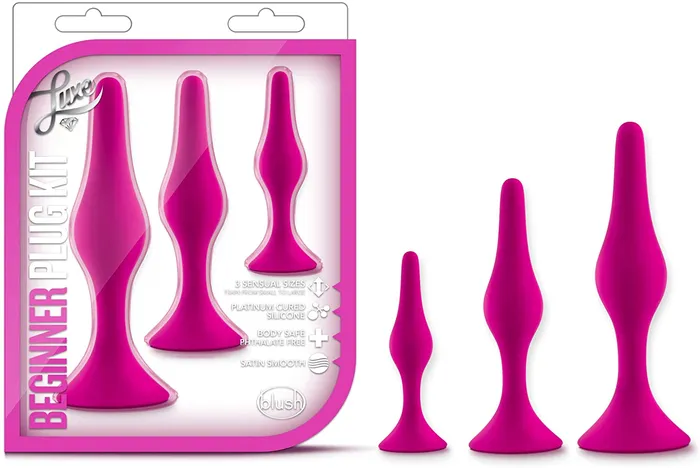 Luxe Three Piece Silicone Plugs Beginner Anal Training Kit Sexessories Male Sex Toys