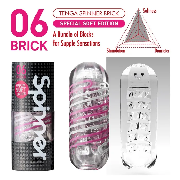 Tenga Male Sex Toys Spinner 06 Brick Special Soft Edition