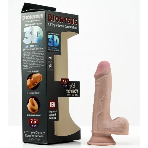 Adults Boutique Nicosia Dildos TOYBOY DIONYSUS Cock and balls TPE dildo 21 cm