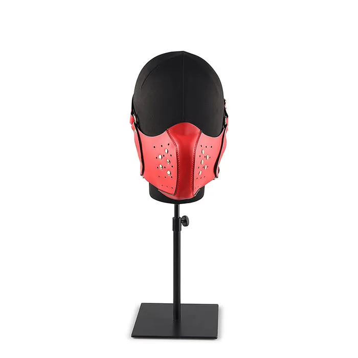 Couples RYSC BDSM Fetish Half Face Mask Cosplay Bondage Hood Red