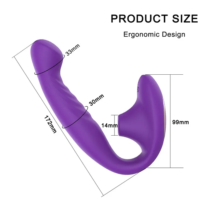 Female Sex Toys JRL JRL 2 in 1 Bendable Suction Vibrator GSpot Clitoral Stimulator Purple