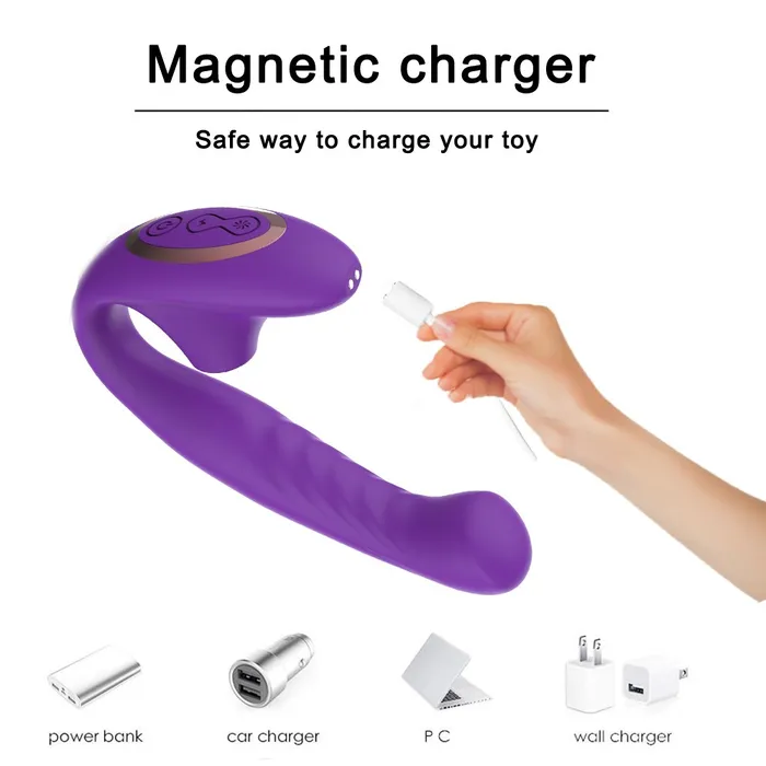 Female Sex Toys JRL JRL 2 in 1 Bendable Suction Vibrator GSpot Clitoral Stimulator Purple