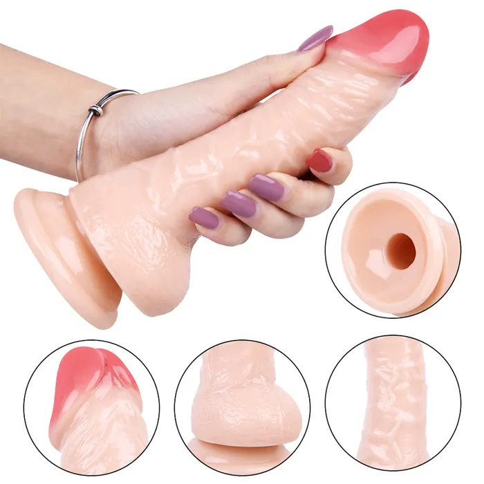 Female Sex Toys MD MD 20cm Realistic Vibrating Dildo Vibrator with Suction Cup Nude