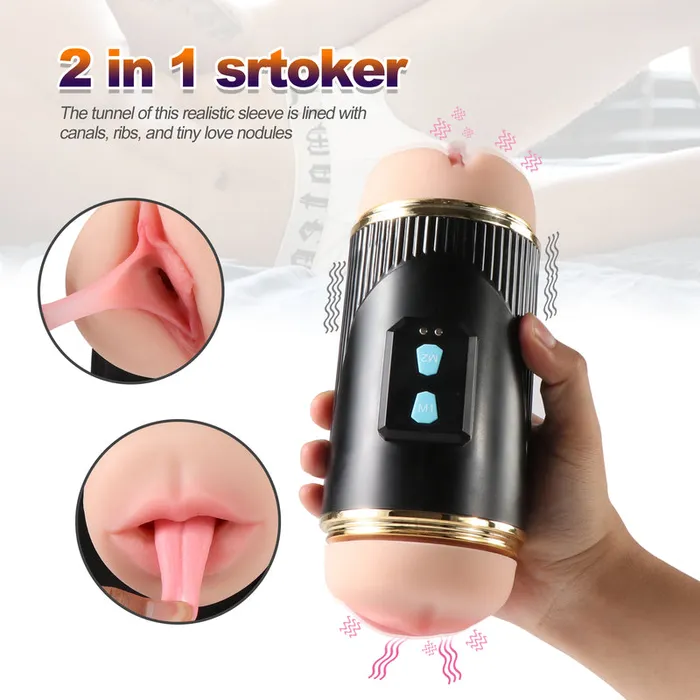 MD Male Sex Toys MD Kay Pussy Mouth Vibrating Male Masturbator Cup