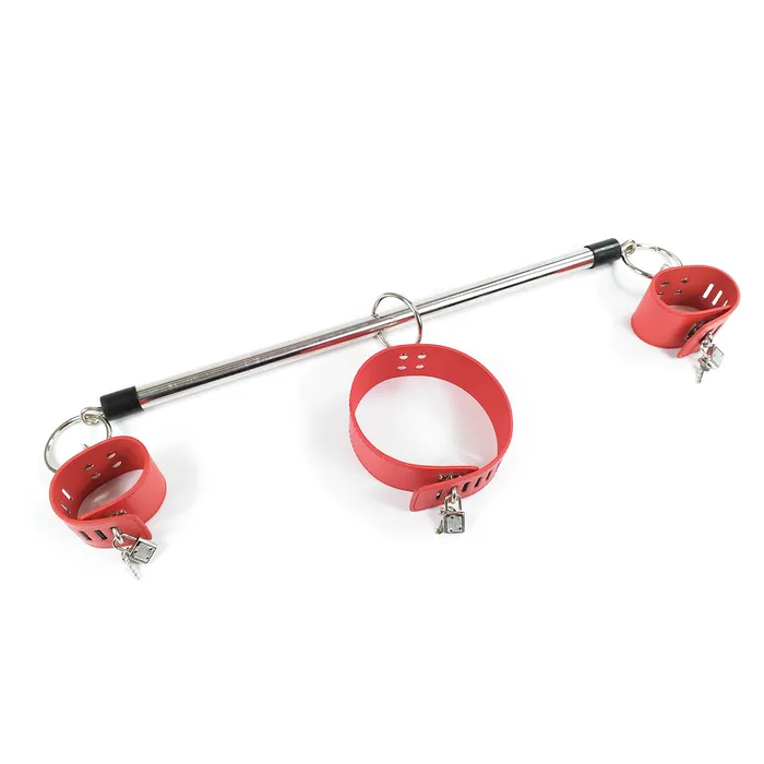 SexyPlay Couples GN Collar Handcuffs Metal Bar Bondage Restraint Fetish PU Wrist cuff